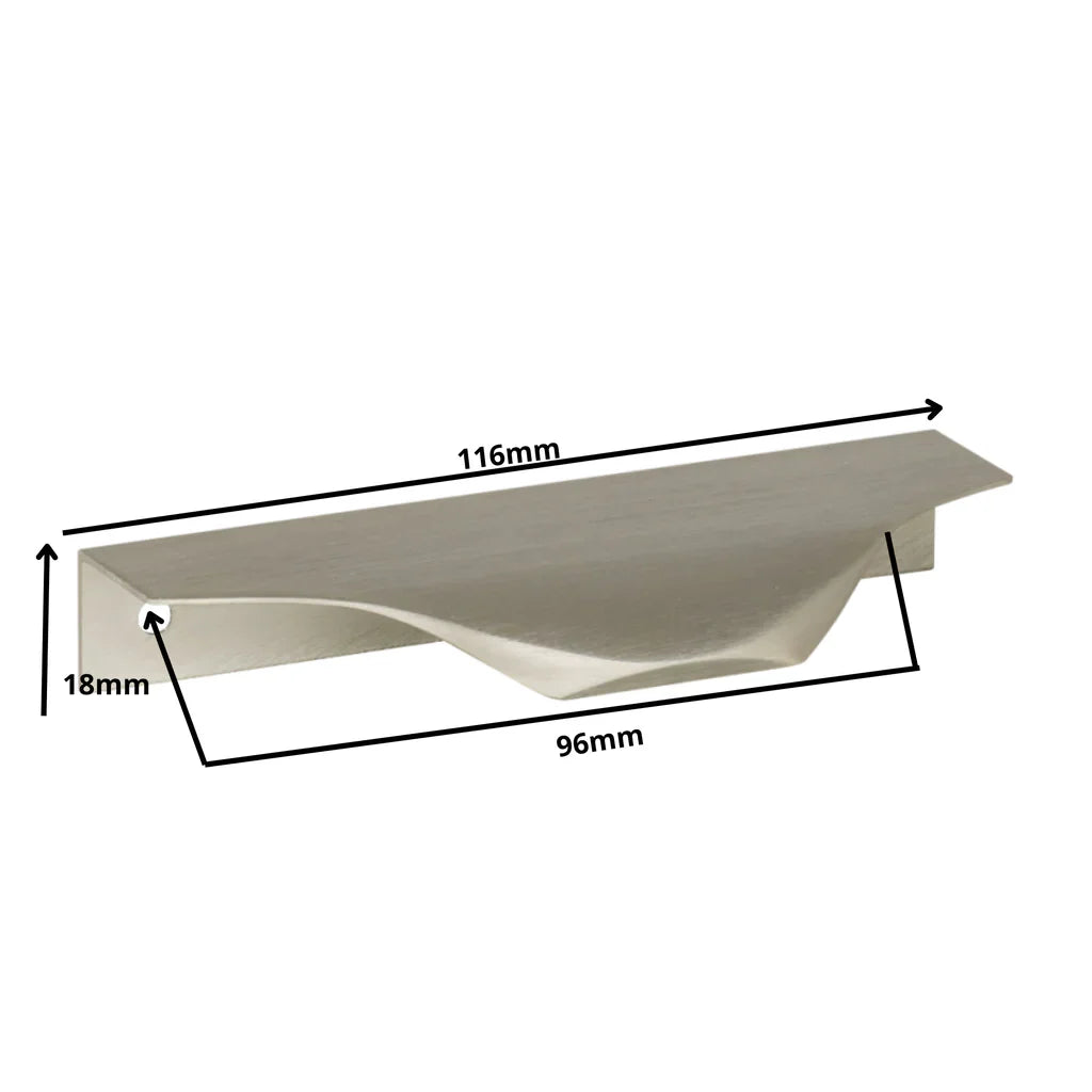 Mango de perfil redondo Edge Grip UA04 de 96 mm (longitud total de 116 mm) - Acero inoxidable cepillado