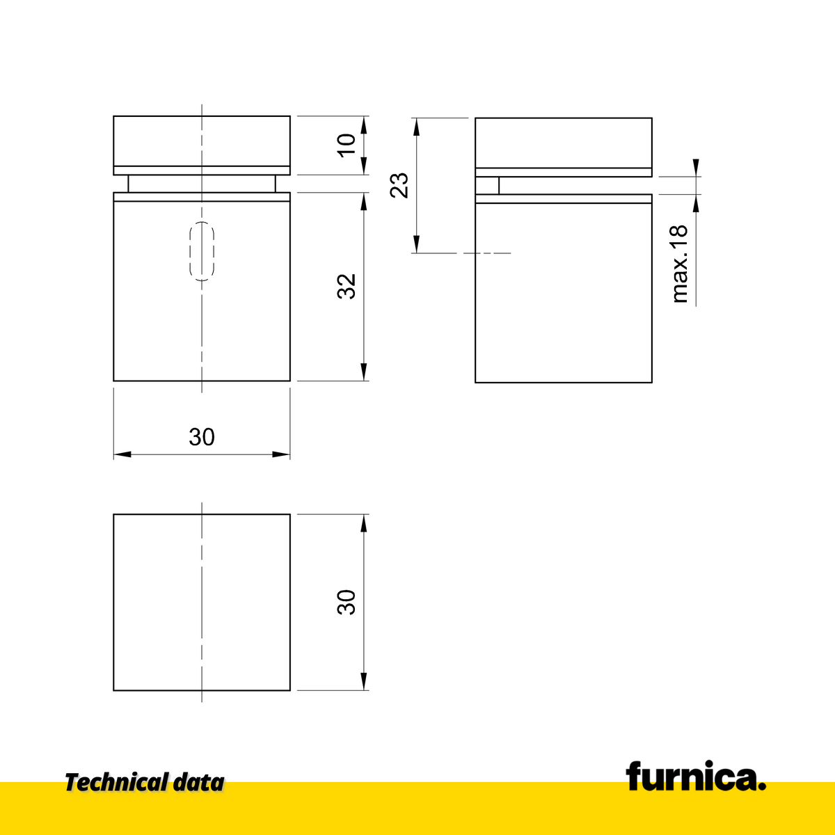 Soporte de vidrio y plato rectangular - Cromado (2) – Furnica