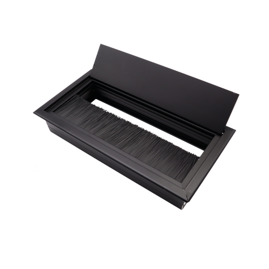 Pasacables rectangular de aluminio de 160x80mm, negro (2) – Furnica