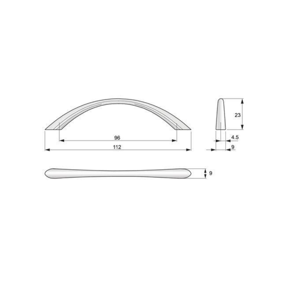 Asa de mueble 96mm UZ02 - Cromo (2) – Furnica