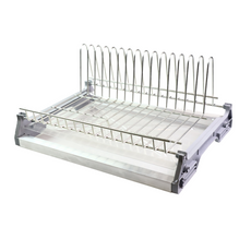 Armario de cocina con escurridor de platos individual - Cromo - 900mm