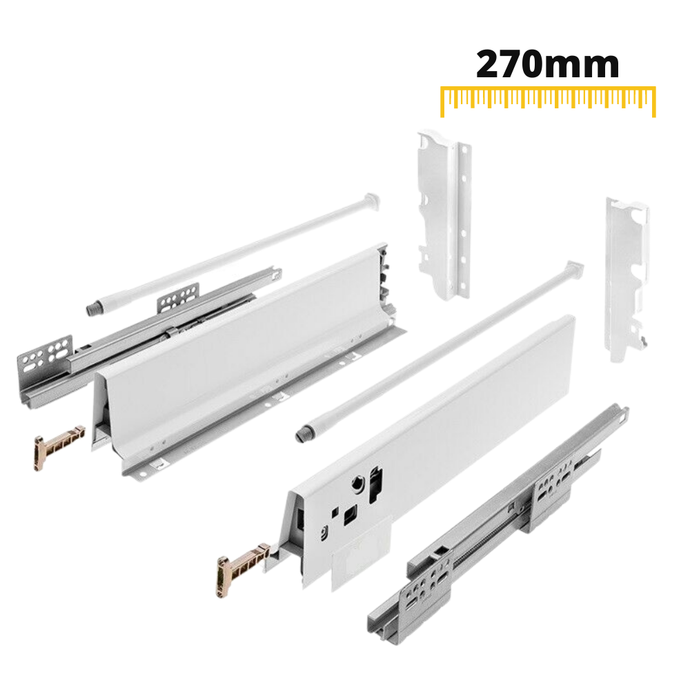 Sistema de cierre suave para cajones, ALTO, H: 185mm, Blanco 270mm