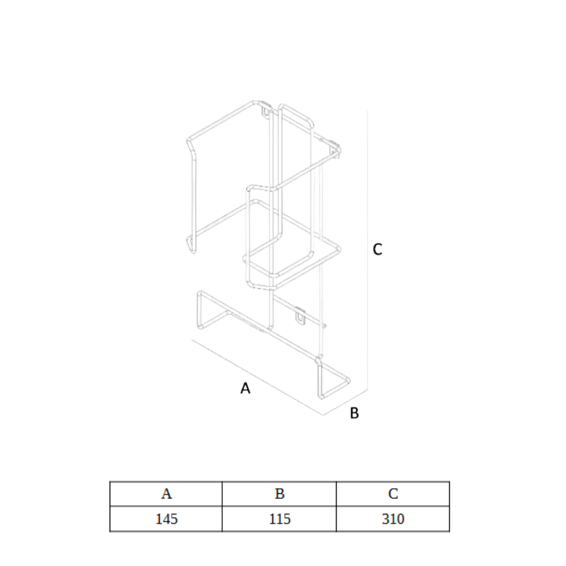 Soporte de pared de acero - Blanco