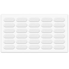 Tope de puerta de armario - autoadhesivo - 8x22mm - Blanco - 30 piezas