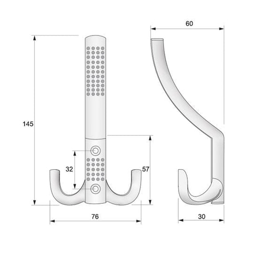 Percha triple para batas - Cromo WP05 (2) – Furnica