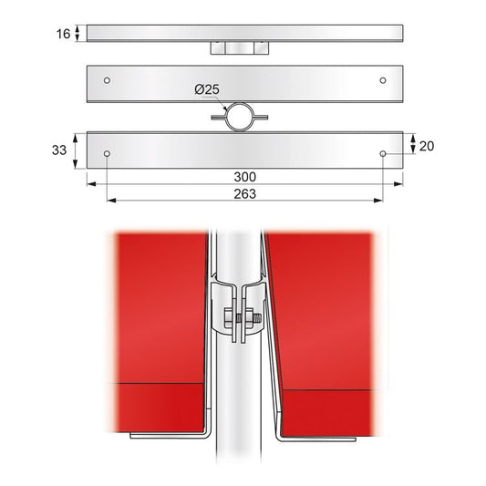 Soporte de estante de doble cara, cromado (2) – Furnica