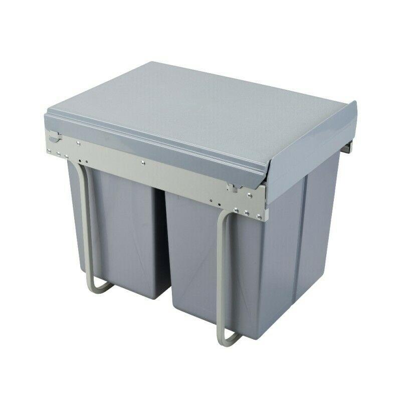 Cubo de basura extraíble para cocina - 2x20L - armario de 400mm (2) – Furnica