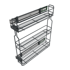 Cestas de almacenamiento extraíbles de 15 cm con cierre suave Mini Cargo - 3 estantes - Antracita