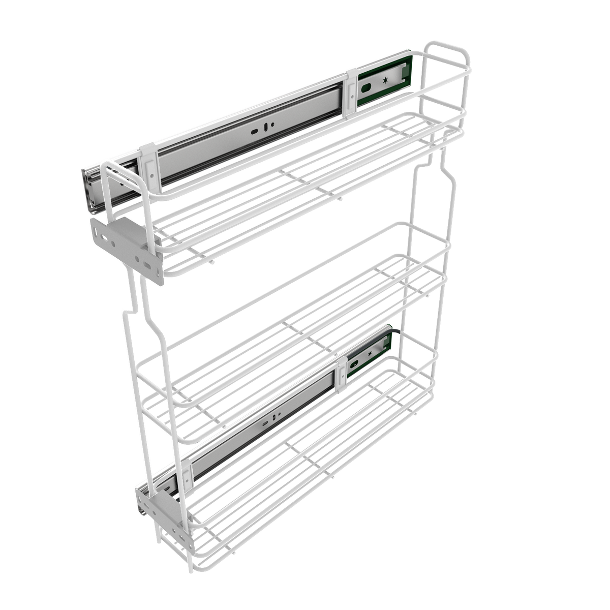 Cestas de almacenamiento extraíbles de 15 cm con cierre suave Mini Cargo - 3 estantes - Blanco – Furnica