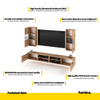 MIRANDA - Mueble TV colgante - 4 armarios - Roble Wotan / Blanco Mate