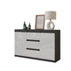 MIKEL - Cómoda de 3 cajones y 2 puertas - Armario de almacenamiento para dormitorio - Aparador - Antracita / Blanco