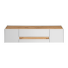 CARLO VII - Conjunto de muebles de salón - Blanco Mate / Roble Wotan