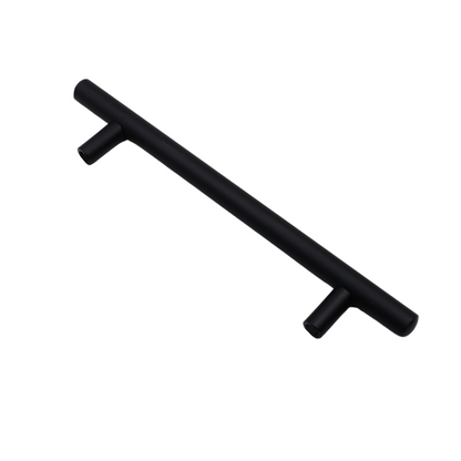 Tirador de barra de acero inoxidable - 128 mm (188 mm de largo) - Negro mate