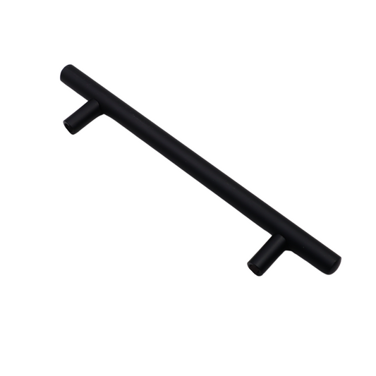Tirador de barra de acero inoxidable - 128 mm (188 mm de largo) - Negro mate