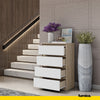 GABRIEL - Cómoda de 4 cajones - Armario de almacenamiento para el dormitorio - Aparador - Roble Sonoma / Blanco Mate A92cm A60cm P33cm