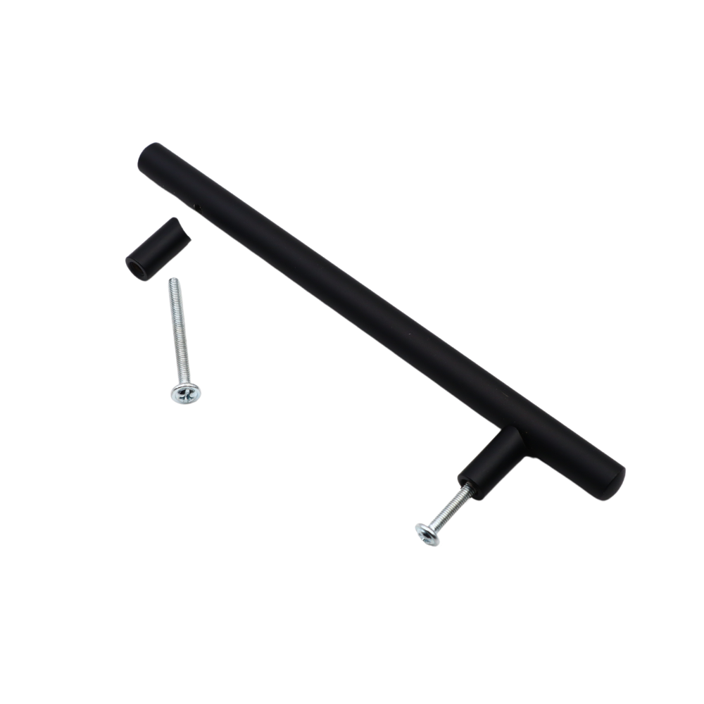 Tirador de barra de acero inoxidable - 128 mm (188 mm de largo) - Negro mate