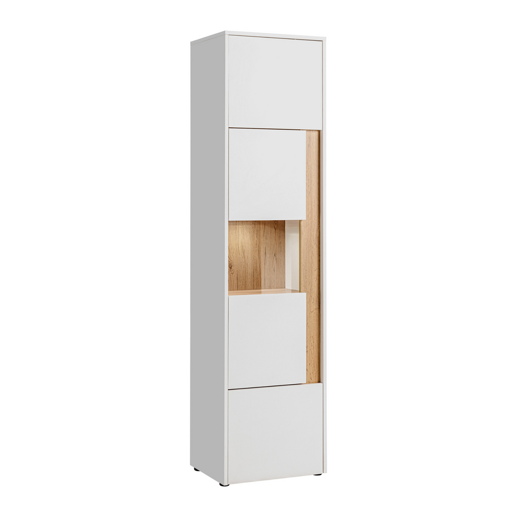 CARLO VII - Conjunto de muebles de salón - Blanco Mate / Roble Wotan