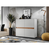 CARLO VII - Conjunto de muebles de salón - Blanco Mate / Roble Wotan