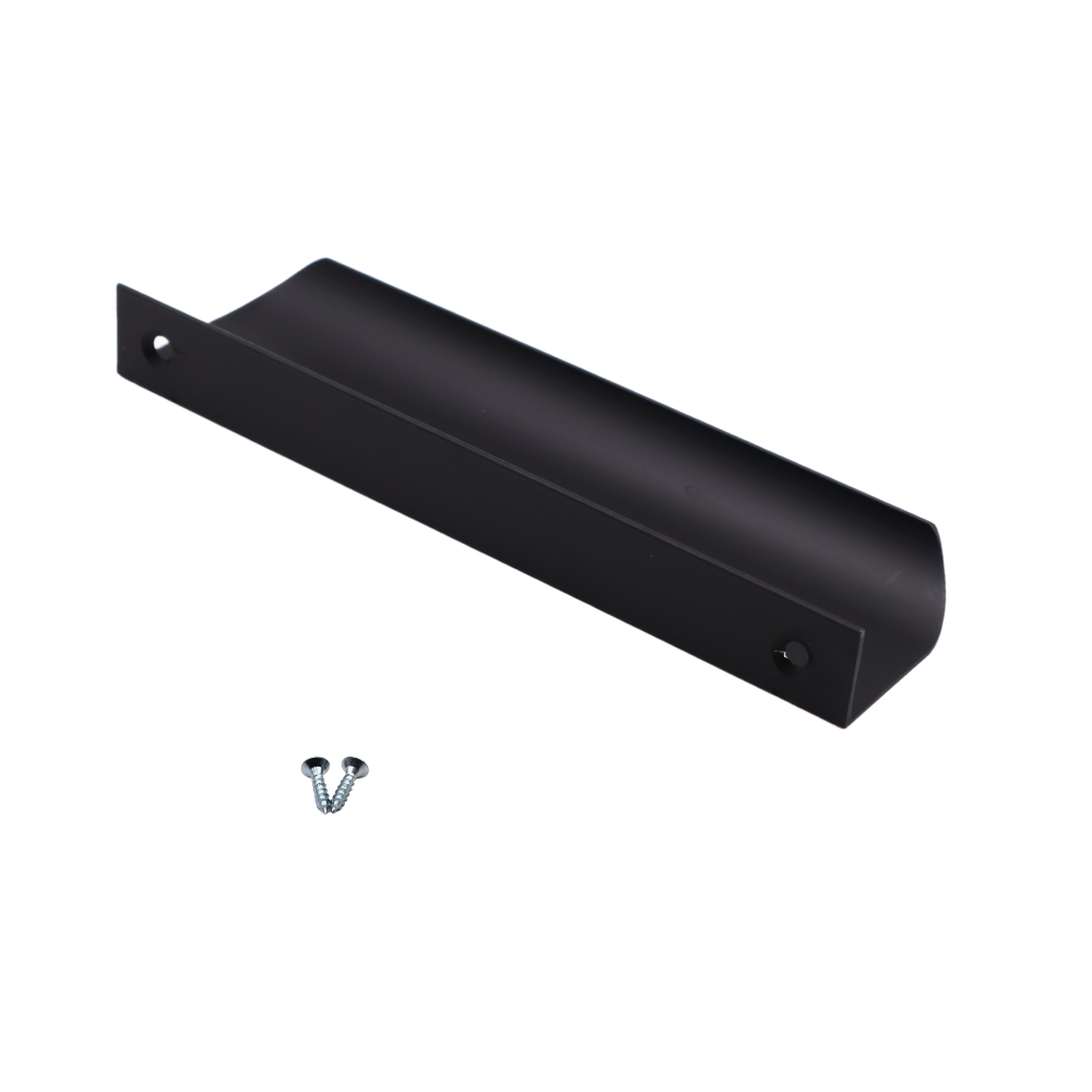 Mango de perfil redondo con agarre en el borde de 128 mm (longitud total de 148 mm) - Negro mate (4) – Furnica