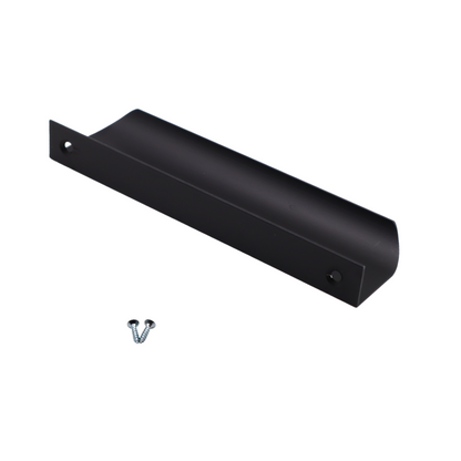 Mango de perfil redondo con agarre en el borde de 128 mm (longitud total de 148 mm) - Negro mate (4) – Furnica