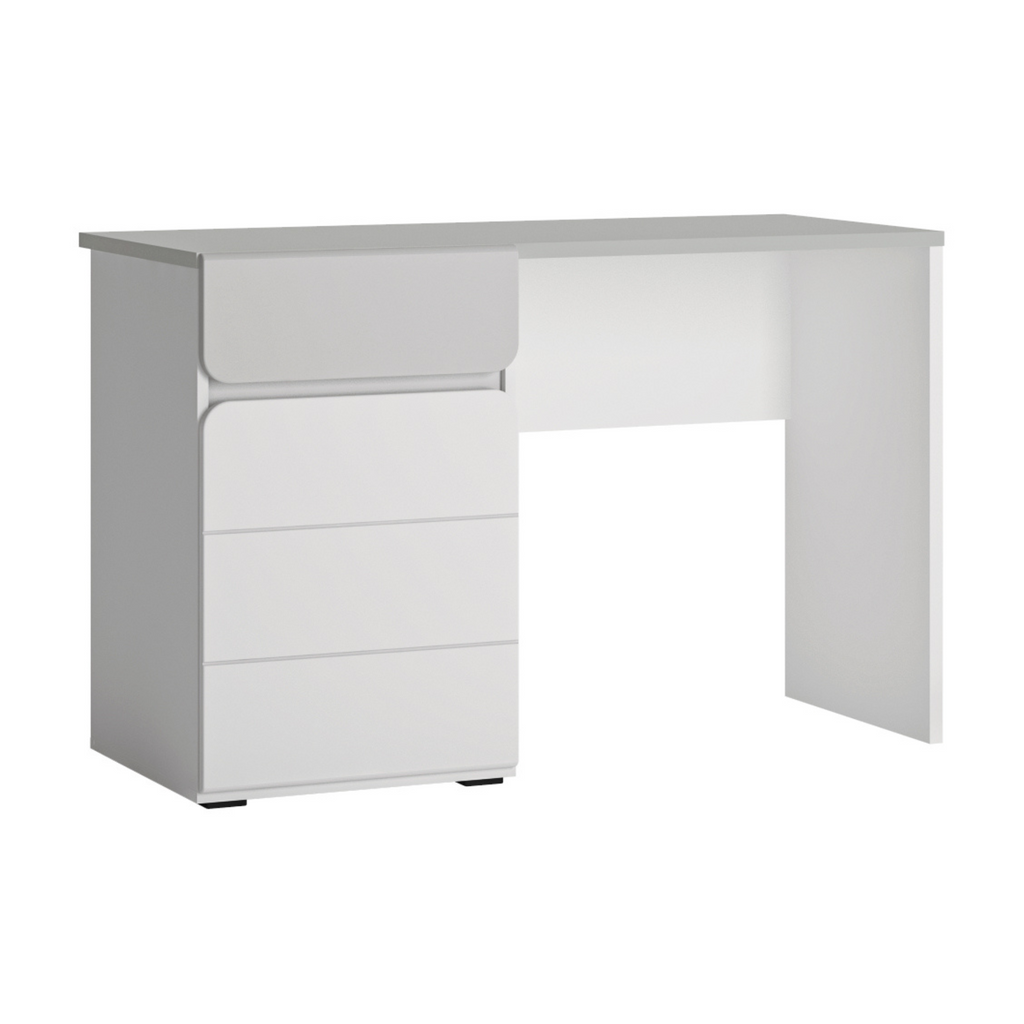 ALBI - Conjunto de muebles de dormitorio juvenil - Blanco Mate / Gris Frío Brillante