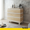 MARGARET - Cómoda de 3 cajones - Armario de almacenamiento para el dormitorio - Blanco Mate / Roble Sonoma - A86cm A83cm P44cm
