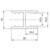 Perfil de aluminio horizontal de conexión en forma de H de 10 mm - 560 cm - Anodizado en color champán