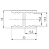 Perfil de aluminio horizontal de conexión en forma de H de 10 mm - 560 cm - Anodizado plateado