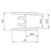 Perfil de aluminio superior horizontal de 10 mm - 560 cm - Anodizado en plata