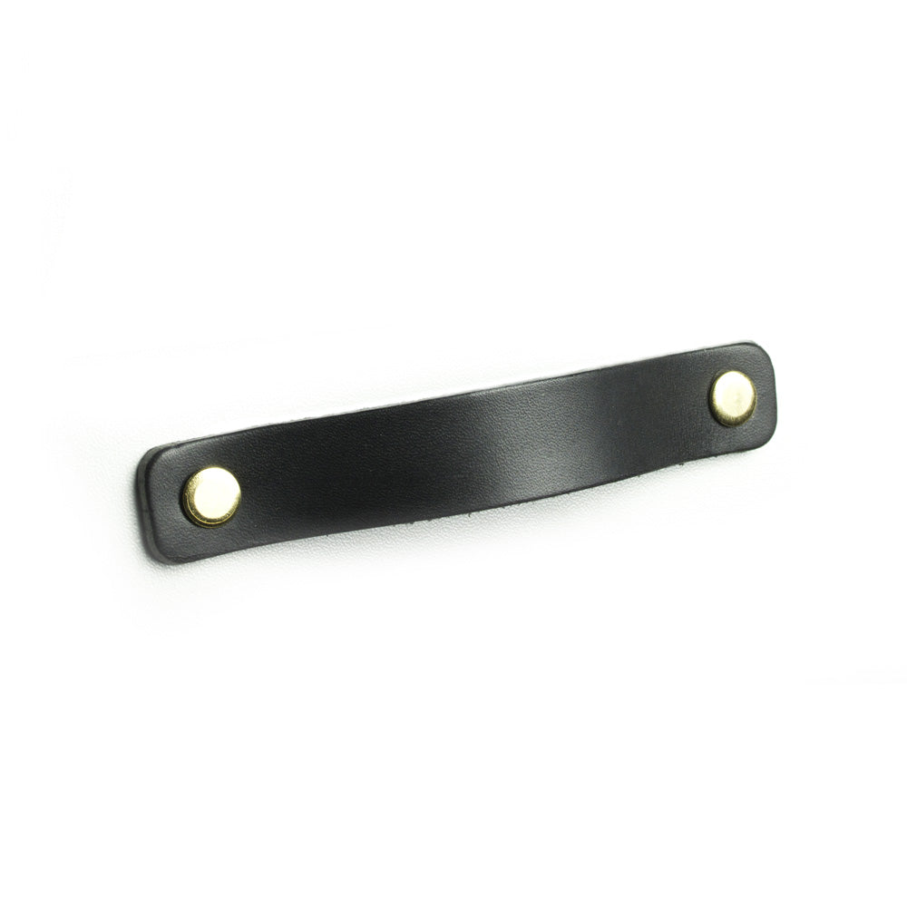 Asa de cuero rectangular de 96 mm / 128 mm / 160 mm – Negro / Negro – Furnica