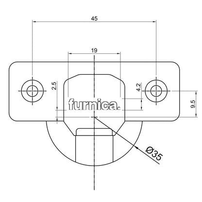 110° Bisagra de cierre suave, placa de montaje H0 con tornillos EURO, puertas superpuestas (3) – Furnica