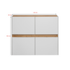CARLO VII - Conjunto de muebles de salón - Blanco Mate / Roble Wotan
