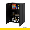 EMILY - Armario de baño con puertas y estantes - Negro Mate - A80cm A60cm P30cm