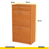 JULIA - Zapatero con 1 cajón y almacenamiento de 2 niveles - Aliso H92cm W50cm D28cm
