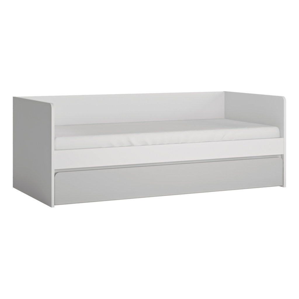 ALBI III - Conjunto de muebles de dormitorio juvenil - Blanco Mate / Gris Frío Brillante