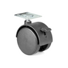 Rueda giratoria de plástico para muebles con freno y placa de montaje Ø50mm.