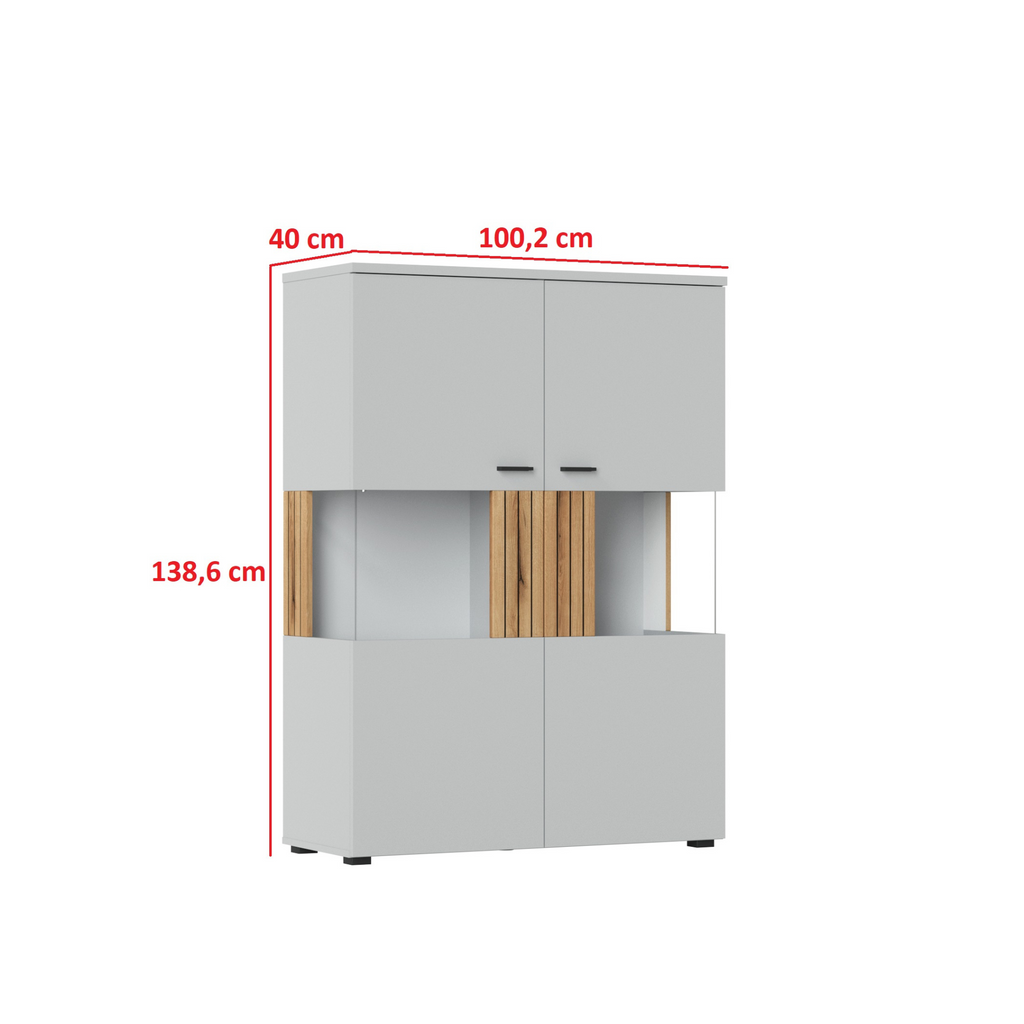 VERO - Conjunto de muebles de salón - Gris Ceniza / Roble Coast Evoke