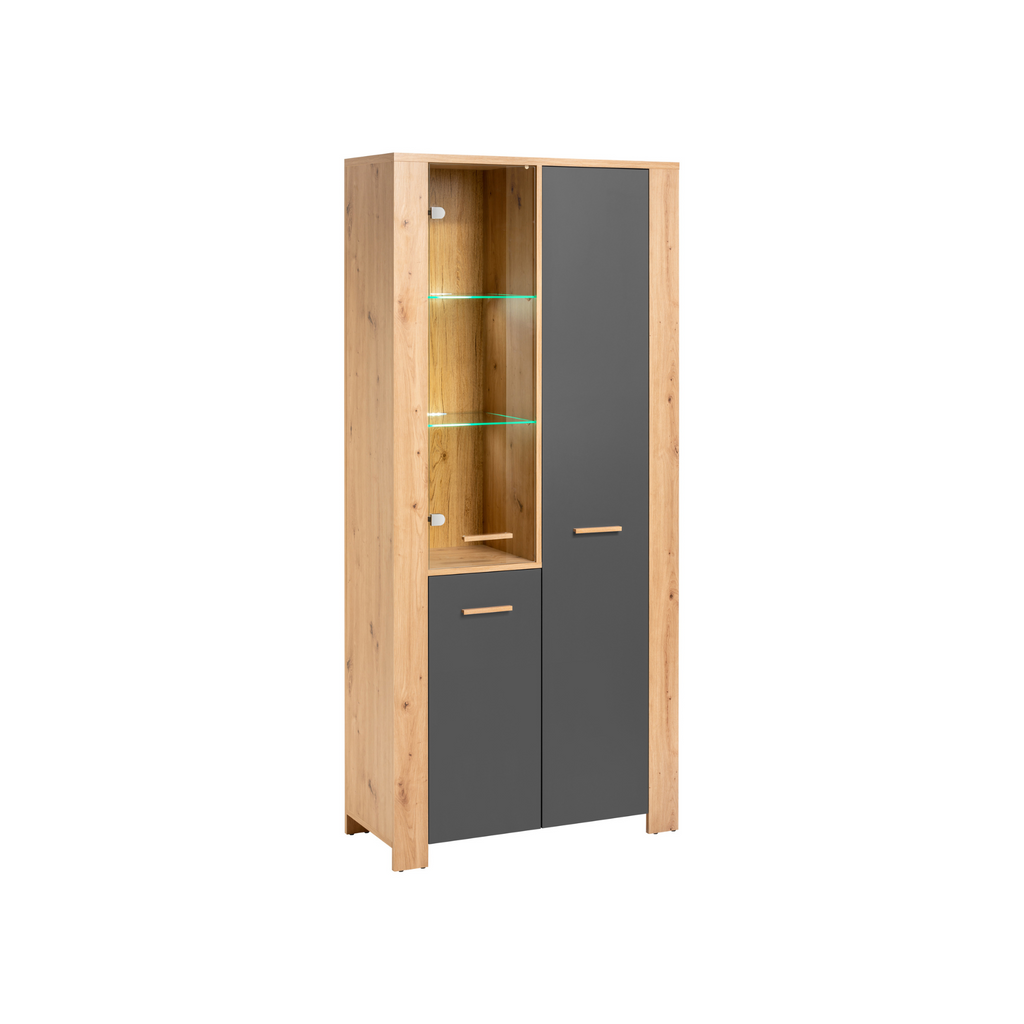 VEGA - Conjunto de muebles de salón - Roble Wotan / Antracita