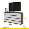 GABRIEL - Cómoda de 12 cajones (8+4) - Armario de almacenamiento para el dormitorio - Aparador - Wenge / Blanco Mate - A92cm A180cm P33cm
