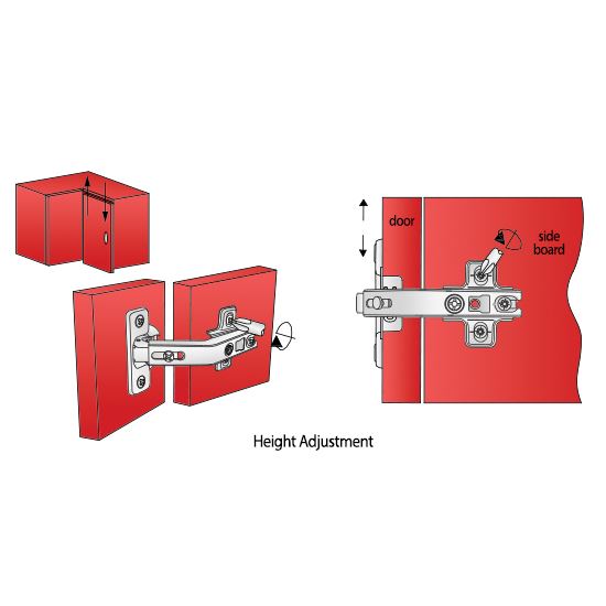 Bisagra angular de 135º, placa de montaje H2 con tornillos EURO, puertas de esquina