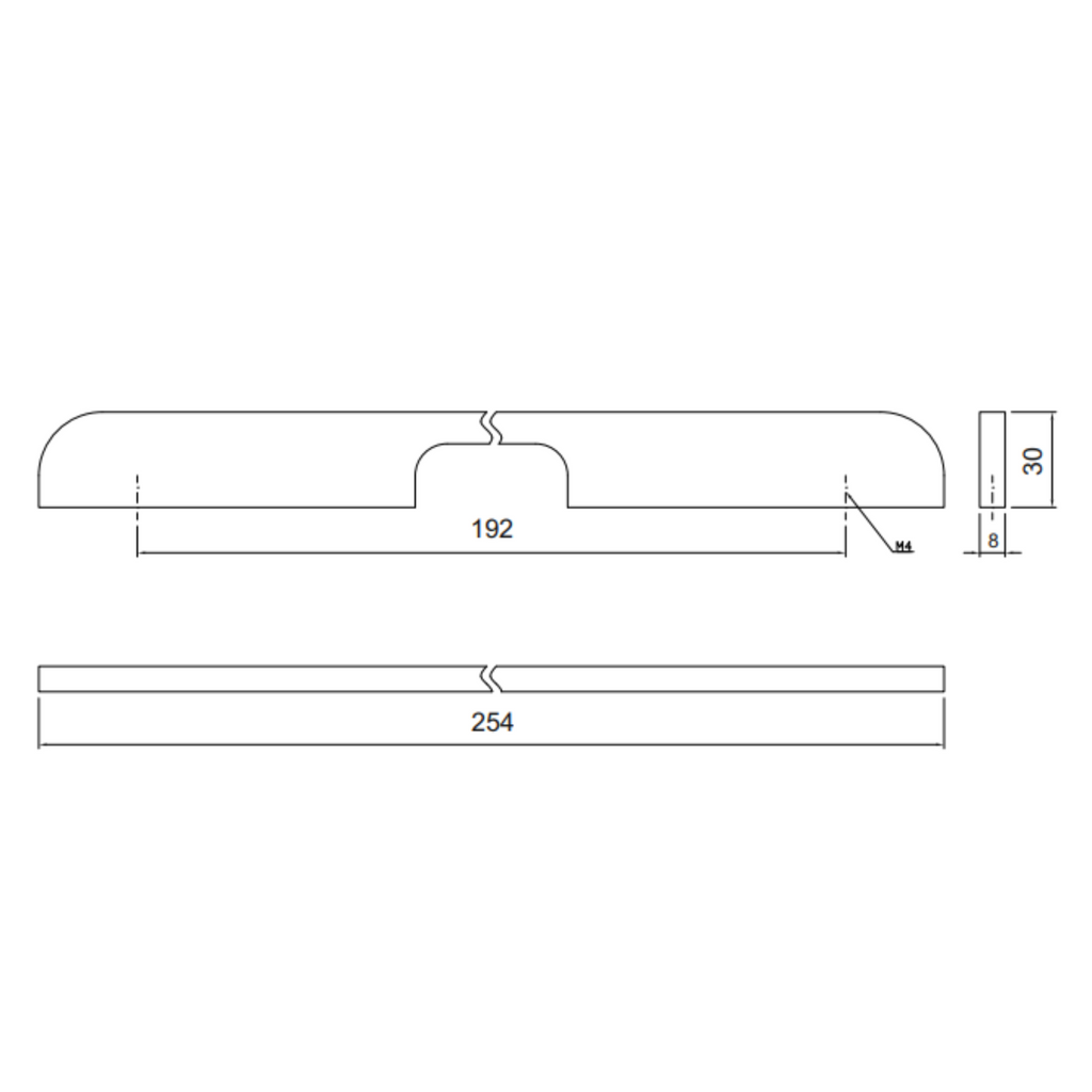 Mango de mueble 192mm U084 - Cromo