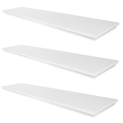 Estante flotante clásico - pack de 3 - Blanco mate - 118 cm