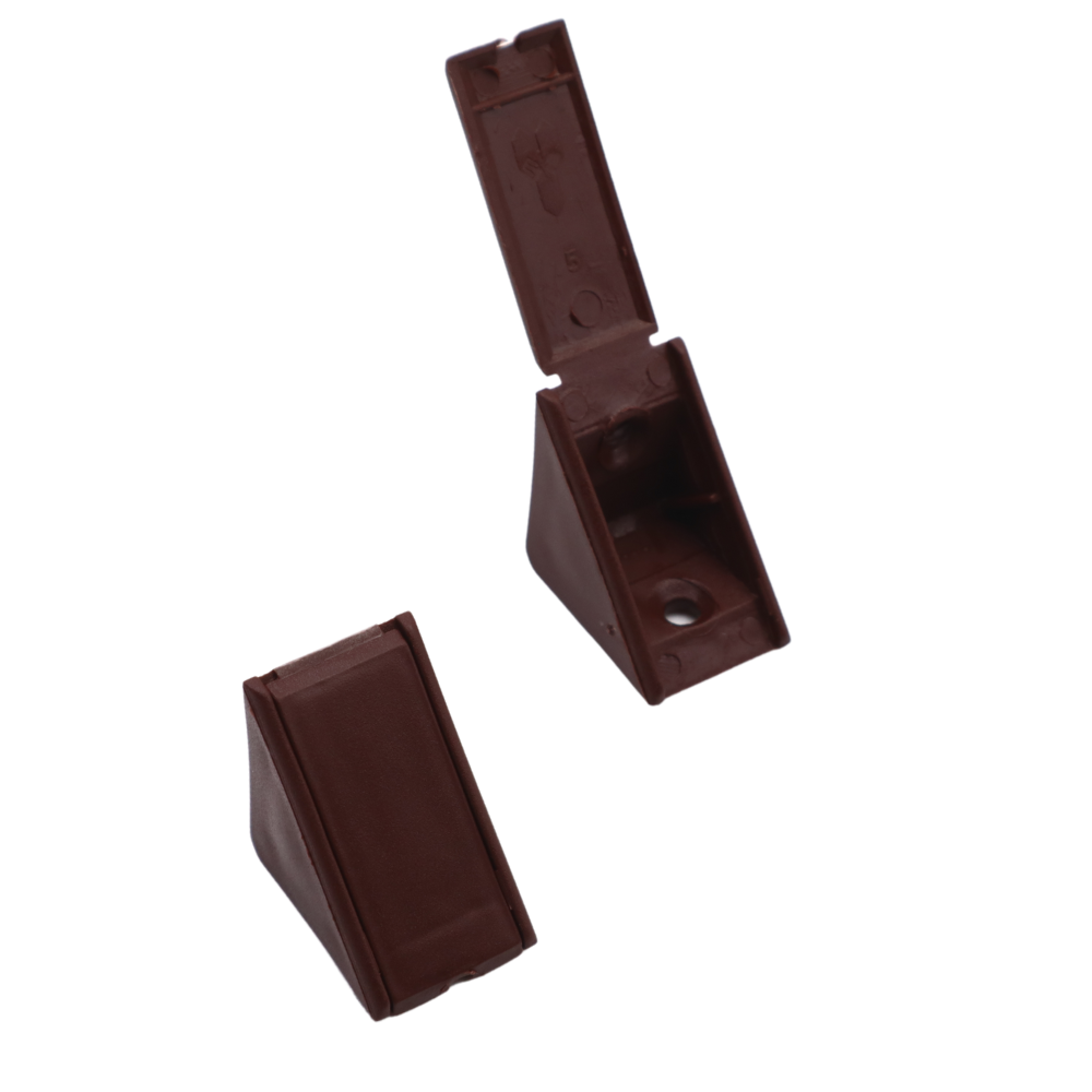 Soportes de esquina para gabinetes de plástico - Marrón oscuro - 100 piezas (2) – Furnica
