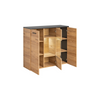 Unidad de pared TORONTO - Conjunto de muebles de salón - Negro Mate / Roble Warmia