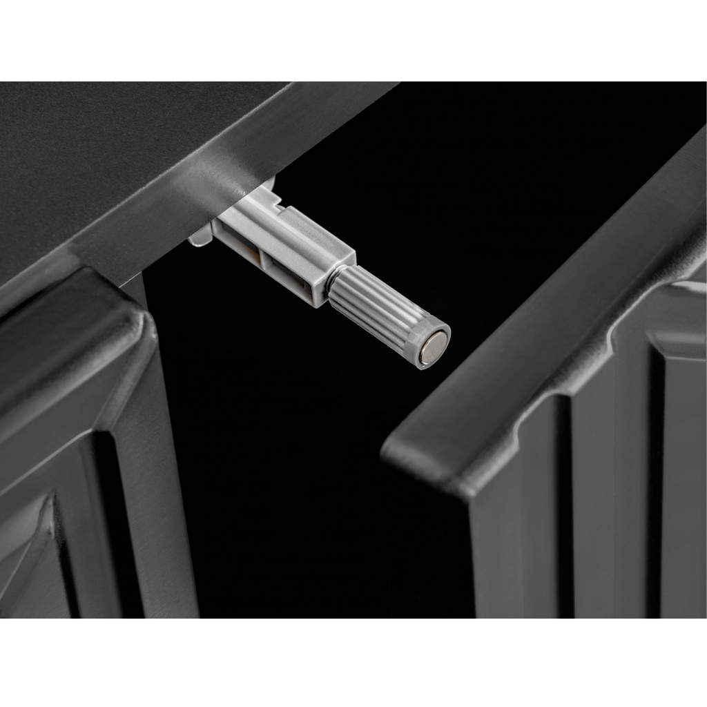 PIRÁMIDE - Aparador con frentes/puertas de MDF fresado en 3D - Negro mate