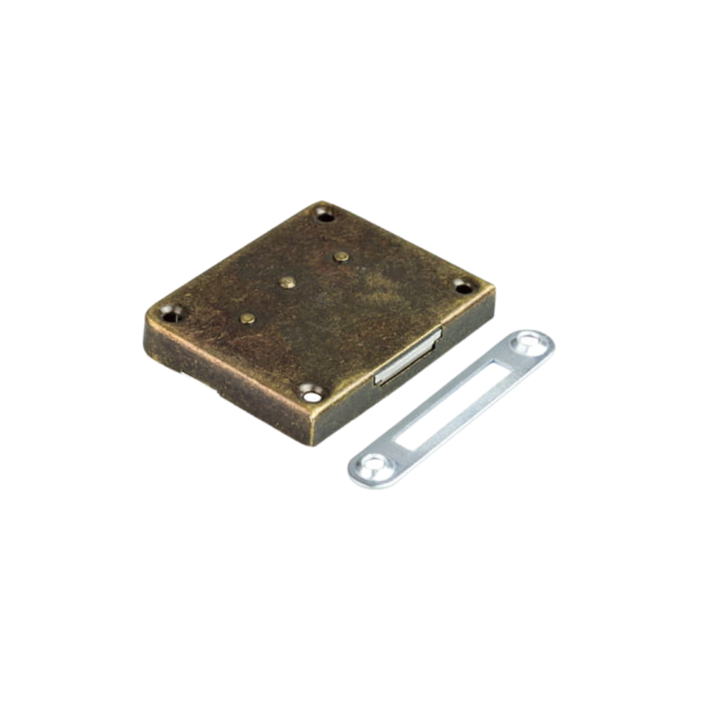 Cerradura de mueble 35x60 mm - Oro viejo