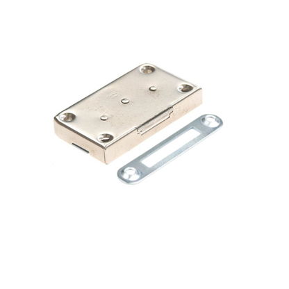 Cerradura de mueble 35x60 mm - Níquel satinado