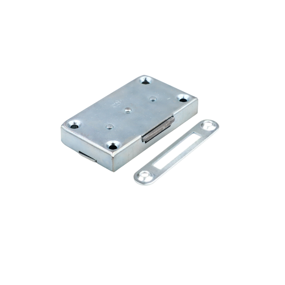 Cerradura de mueble 35x60 mm - Zinc blanco