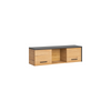 Unidad de pared TORONTO - Conjunto de muebles de salón - Negro Mate / Roble Warmia