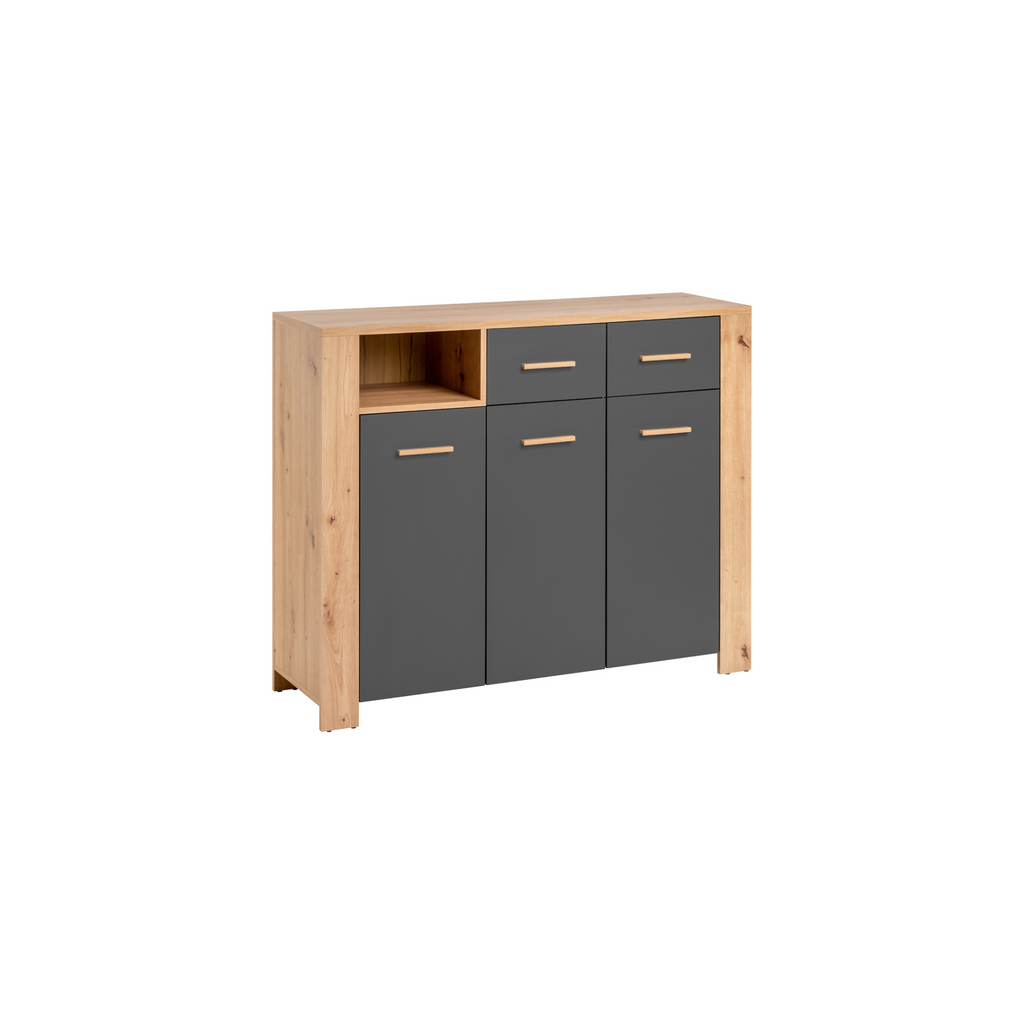 VEGA - Conjunto de muebles de salón - Roble Wotan / Antracita